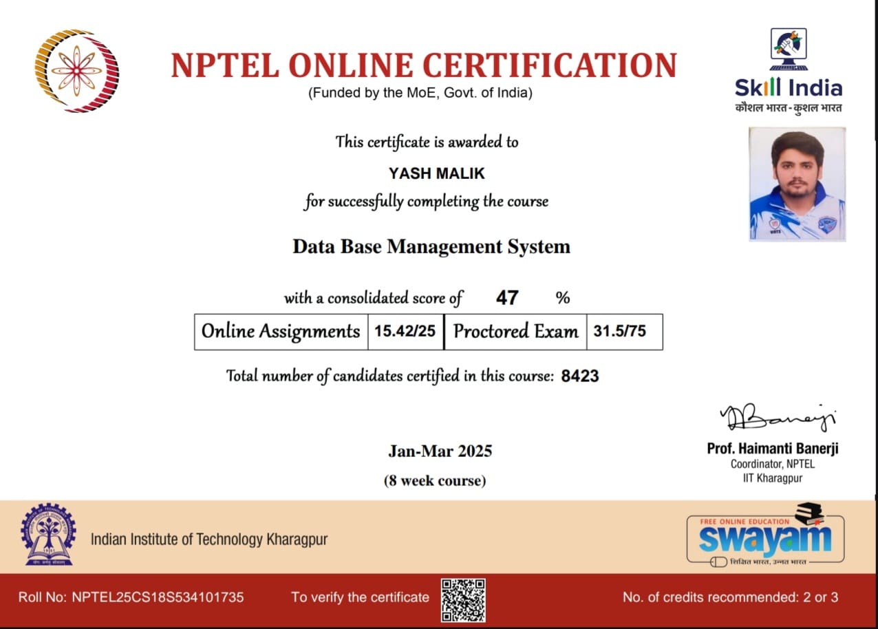 DBMS Certificate